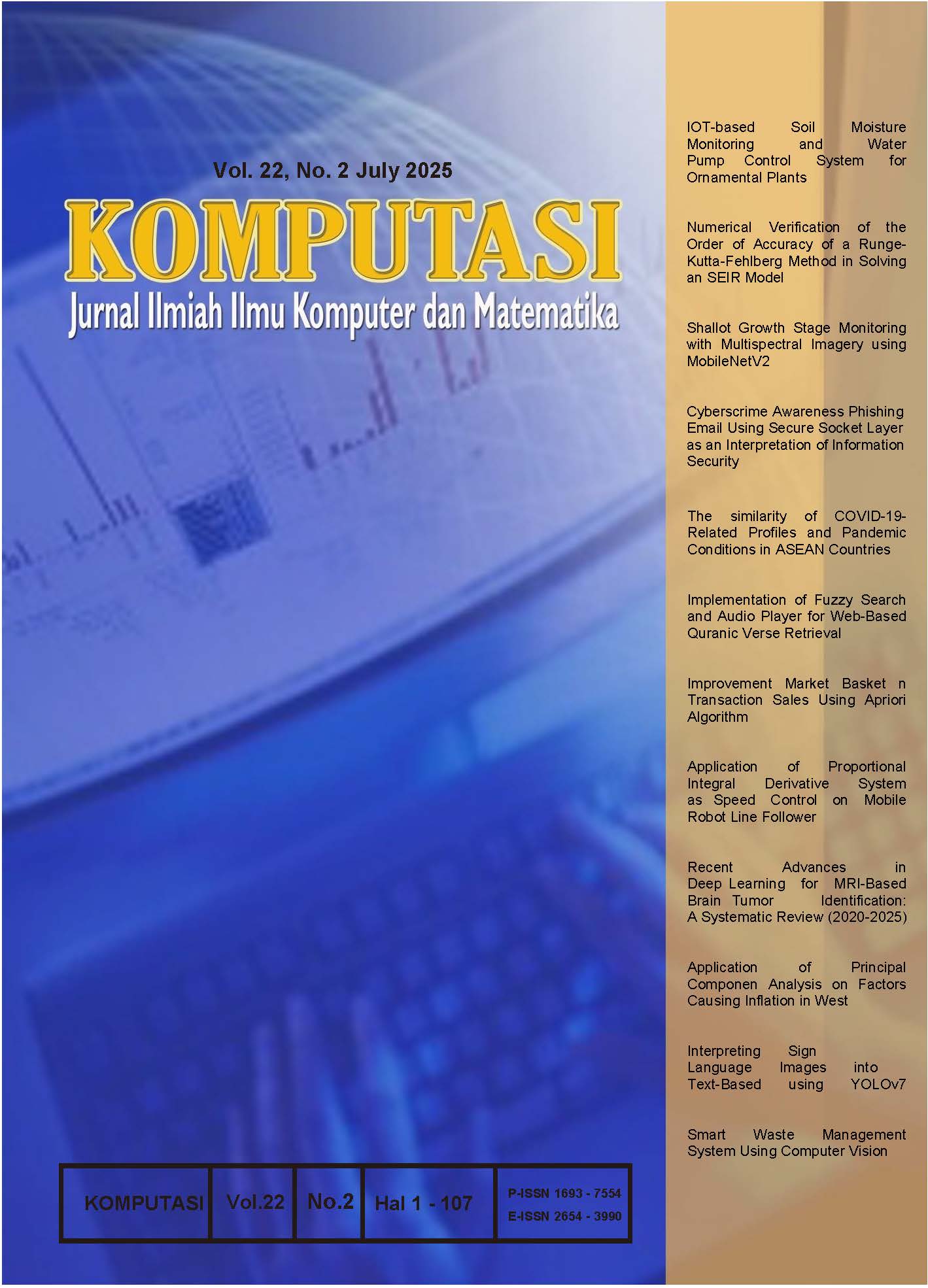 					View Vol. 22 No. 2 (2025): Komputasi: Jurnal Ilmiah Ilmu Komputer dan Matematika
				